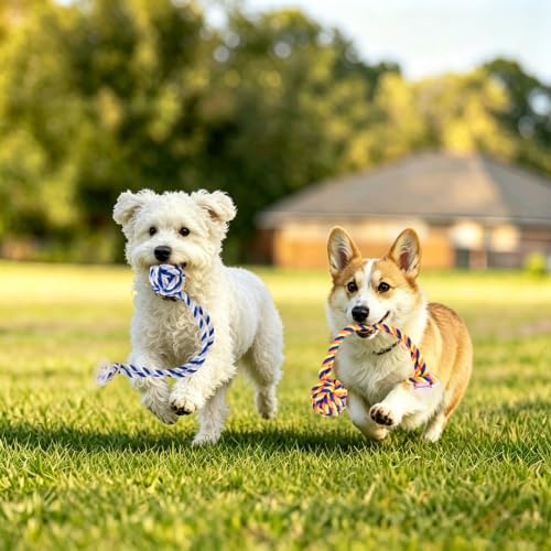 Dog Rope Toy with Suction Cup Interactive Tug of War Toy 2Pcs - Image 6