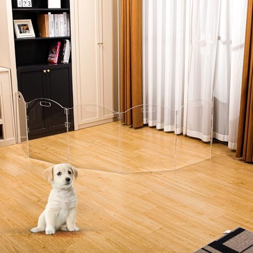 Extra-Wide Clear Acrylic Freestanding Dog Gates - Image 6