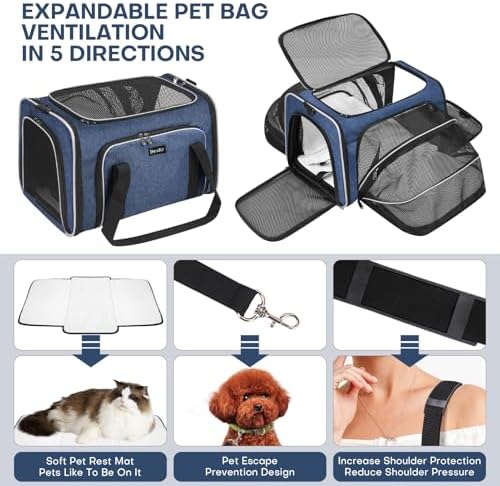 Pet Carrier, Large Soft Sided Expandable Travel Carrier - Image 4