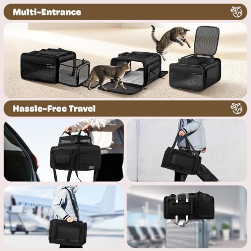 Top and 2 Sides Expandable Cat Carrier 18x13.5x9.5 TSA Airline Approved - Image 6