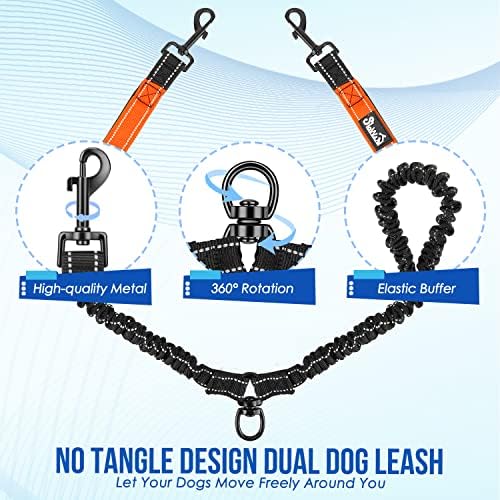 SlowTon Double Leash for Two Dogs, No Tangle & - Image 5