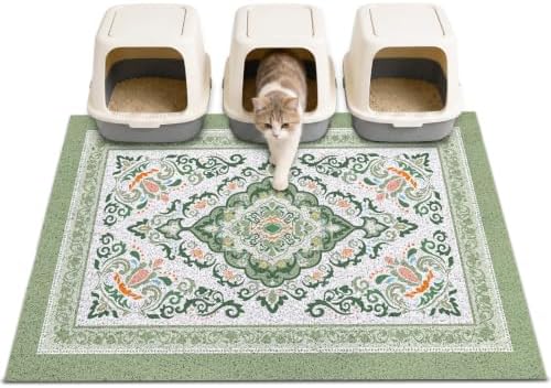 Unicorn Catcher 40"x30" Cat Litter Mat Non-Slip Washable Litter Box Mat by UnicornCatcher