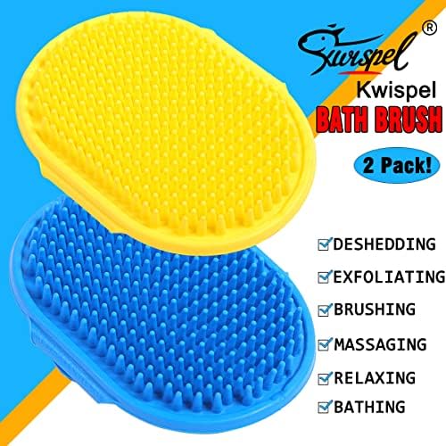 Dog Grooming Brush, Pet Shampoo Bath Brush Shedding Soothing Massage Rubber Comb - Image 2