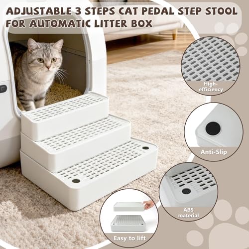 Adjustable 3-Step Cat Ramp for Litter Box, Litter Trapper - Image 2