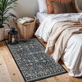 Grey Floral Hallway Runner Rug 2x5 by WelcometoBabovid