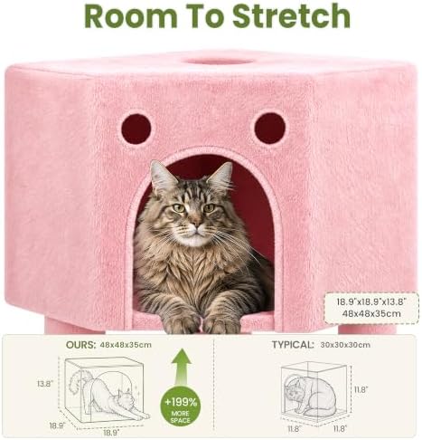 Cat Tree Tower for Indoor Large Adult Cats, 73in Tall Heavy Duty - Image 3