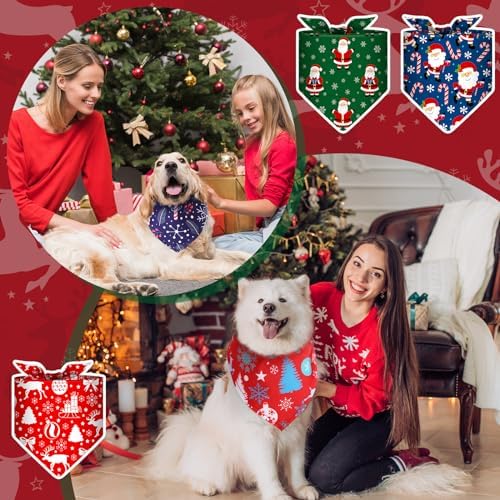 120 Pcs Christmas Dog Bandana Bulk Xmas Pet Scarf Assorted - Image 5