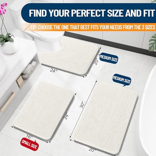 OLANLY Toilet Rugs U-Shaped 24x20, Soft Absorbent Chenille Contour Rugs - Image 2