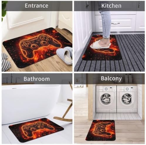 Game Joystick Gaming Bath Mat Non-Slip Soft Microfiber Bathroom Rugs Washable - Image 7