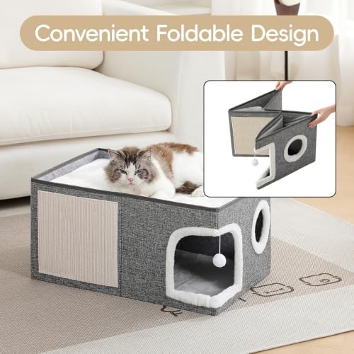 Extra-Wide Cat House for Indoor Cats, Large Cat Bed - Image 6