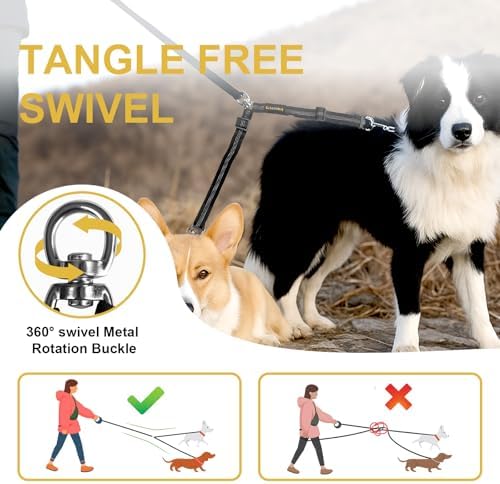 MingXpet Double Dog Leash for Two Dogs, No Pull Dog Leash, 360° Swivel No - Image 4