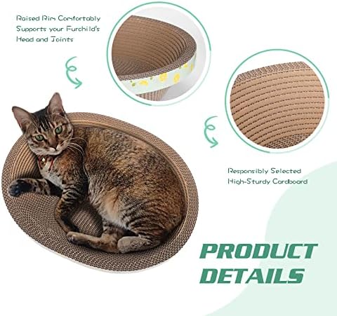 Oval Cat Cardboard Scratcher - Image 2