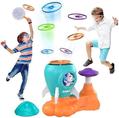 Outdoor Toys for Kids Ages 3-8, Outside Flying Disc Launcher by Whimtoyland