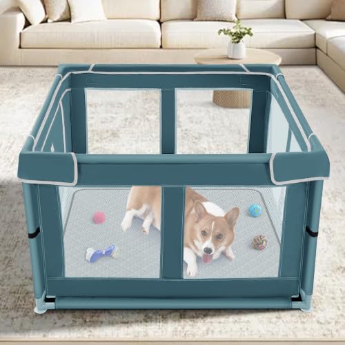 42 × 42 inch Dog Playpen with Pee Pad, Soft Puppy Playpen, 25 Height Pet Playpen - Image 4
