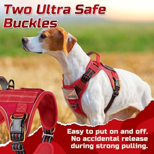 rabbitgoo Tactical Dog Harness for Medium, No Pull Military Service Vest - Image 3