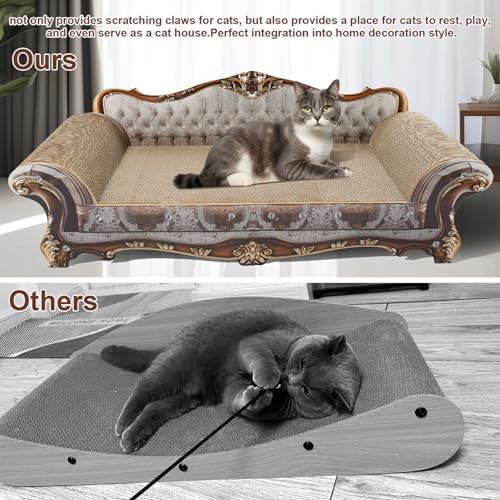 COOZMENT Sofa Shaped Scratching Couch, Thick Scratching Cardboard, Lounge Bed - Image 5