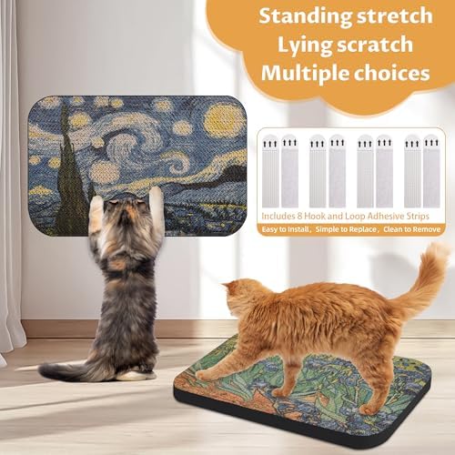 2 Pack Cat Wall Scratcher, Art Cat Scratching Board - Image 3