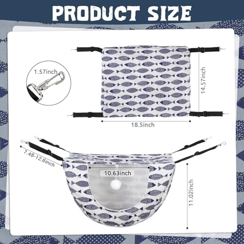 Unittype 2 Pieces Cat Cage Hammock Hanging Pet Bed, 2 Styles - Image 2