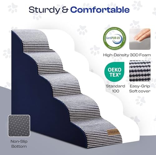 Miorun Dog Stairs for High Beds, 24.5" Foam Pet Ramp Step for Small Dogs - Image 2