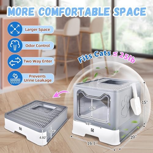 Covered Cat Litter Box, Extra Large Drawer Design - Image 2