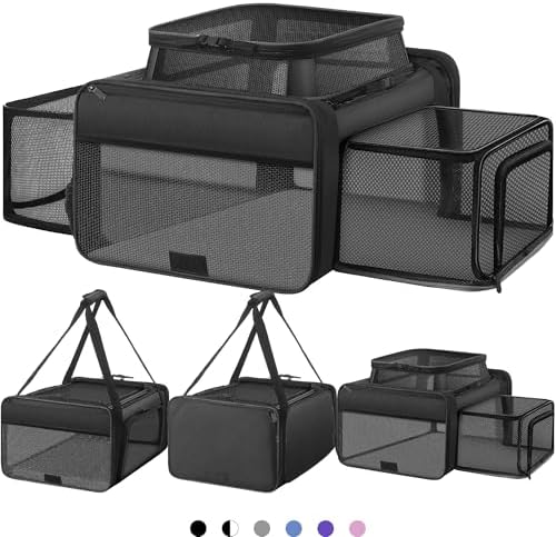 Top and 2 Sides Expandable Cat Carrier 18x13.5x9.5 TSA Airline Approved by SHARLOVY
