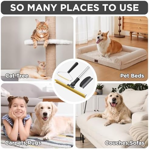 3 in 1 Carpet Rake for Pet Hair Removal, Tool Set of 3 - Image 2