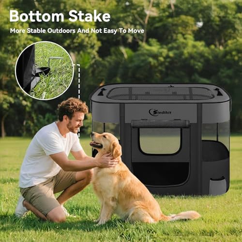 Siedihit 35" Dog Playpen, Cat Puppy Pen, Pet Portable Crate Indoor Outdoor - Image 5