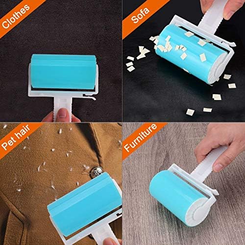 NUOBUT Reusable Sticky Lint Roller 5 Pack, 2 Large & 3 Mini - Image 2