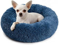 nononfish Donut Dog Bed for Small Dogs, Plush Calming Round Bed by nononfish