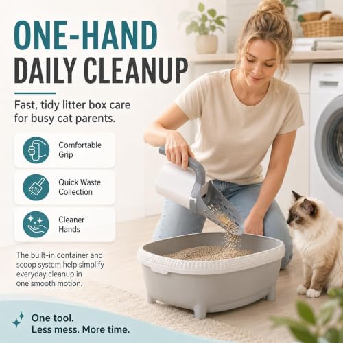 3 in 1 Cat Scoop Integrated Shovel Bucket Litter Scooper - Image 3