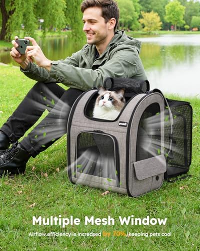 pecute Cat Backpack Expandable, Dog Carrier Backpack Breathable - Image 7