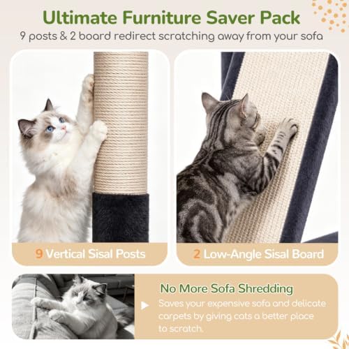 Globlazer Heavy Duty Cat Tree for Large Cats, 25.5in Wide Top Perch - Image 6