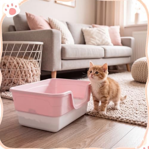 Bokon 2 Pack Small Cat Low Entry Litter Box, Kitty Litter Pan - Image 7