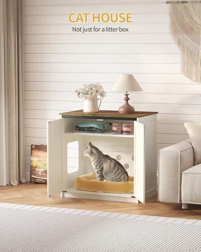 Hzuaneri Cat Litter Box Enclosure, Tall Hidden Litter Box Furniture Cabinet - Image 4