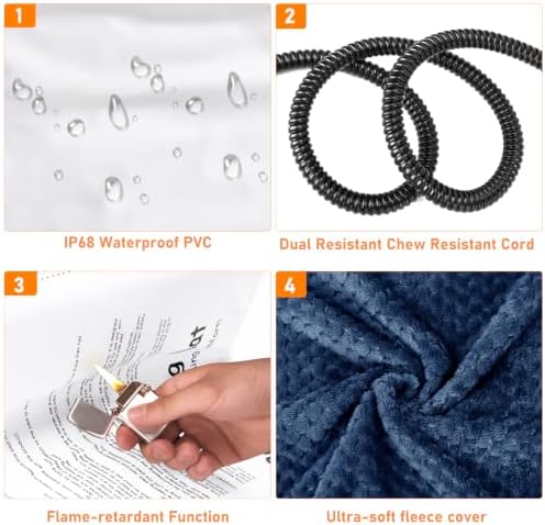INVENHO Heated Dog Bed, Waterproof Adjustable Temperature Dog Cat Heating Pad - Image 7