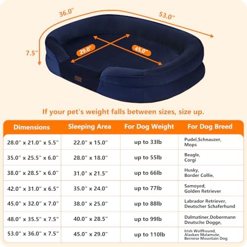 Orthopedic Waterproof XXX-Large Dog Bed Sofa, Gel Memory Foam - Image 4