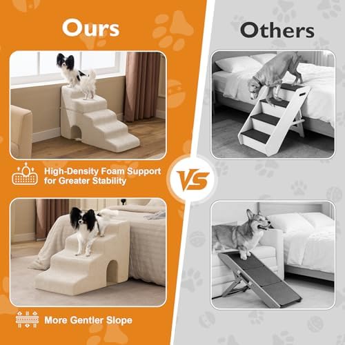 Ahpmeoa Dog Stairs for Small Dogs 16’’ H, 3-Step Dog Steps for Bed - Image 6