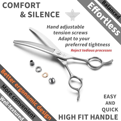 High-end Professional Dog Grooming Curved Thinning Scissors Teeth Blending - Image 4