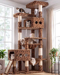 Globlazer 83inch Sturdy Multi-Level Tall Cat Tower, Leopard Print by Globlazer