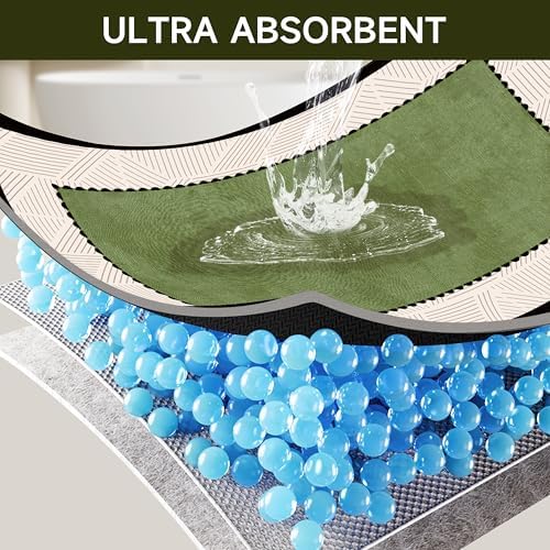 Ultra Thin Bath Mat 24"x16", Absorbent Quick Dry Washable Bath Rug - Image 6