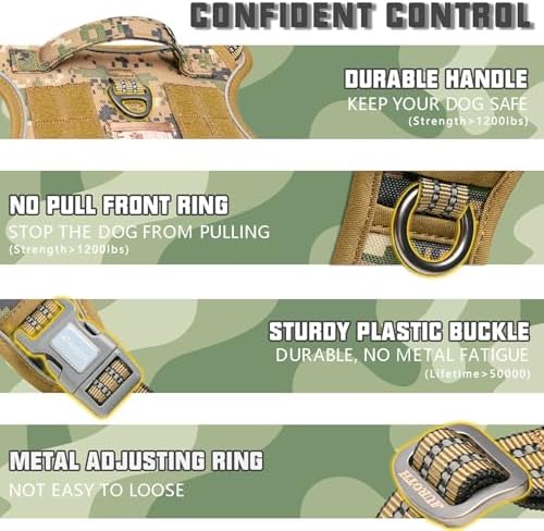 AUROTH Dog Harness for Large Dogs, No Pull Tactical Dog Vest Heavy Duty - Image 3