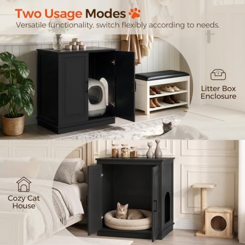 MAHANCRIS Large Cat Litter Box Enclosure, Tall Hidden Litter Box Furniture - Image 5