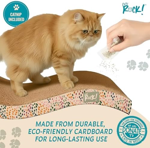 Cats Rock Scratching Board for Indoor Cats, Corrugated Cardboard Cat Scratcher - Image 4