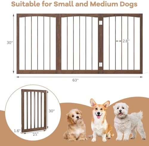 Giantex Freestanding Foldable Dog Gate Indoor - Image 6
