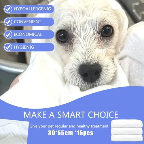 15-Pack Disposable Pet Bath Towels, Dog Drying Towels - Image 6