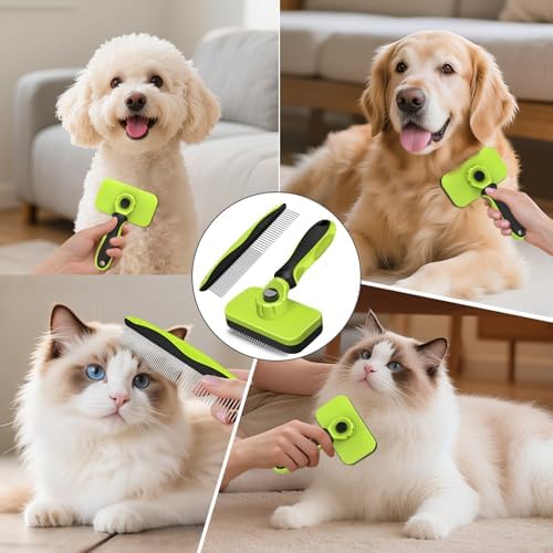 2PCS Self Cleaning Slicker Brush & Dog Comb - Image 6