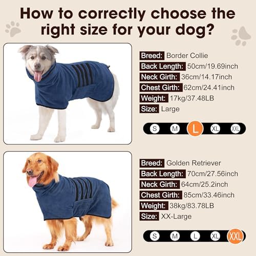 Microfiber Dog Bathrobe, Super Absorbent Dog Drying Coat - Image 5