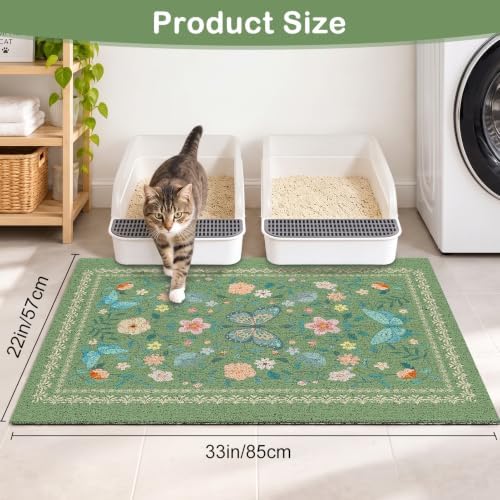 Unicorn Catcher 33"x22" Cat Litter Mat Non-Slip Washable Litter Box Mat - Image 6