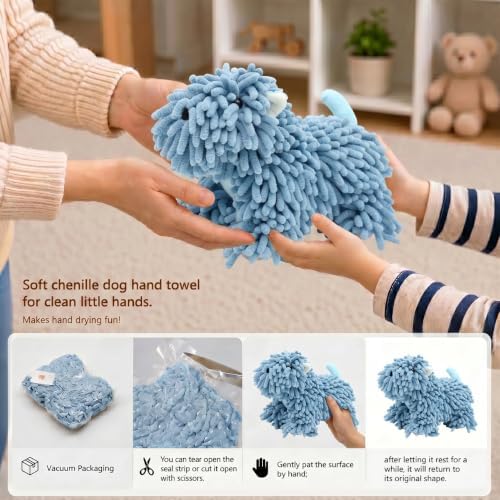 Chenille Dog Hand Towel Fuzzy Ball Dog Towel Animal Hand Towels - Image 5