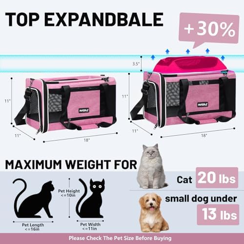 Top-Expandable Cat Carrier 18x11x11, United Delta American Airline Approved - Image 2